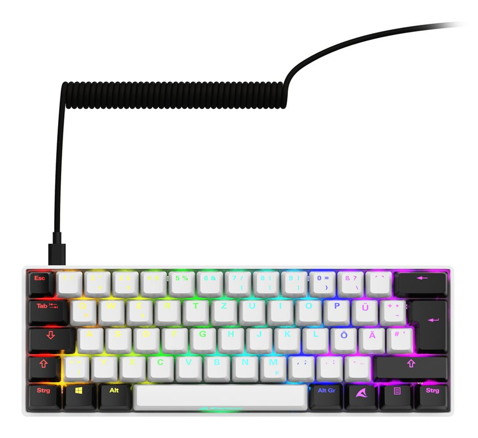 Gaming Tastatur Skiller SGK50S4 Gen2 weiß-gelb RGB