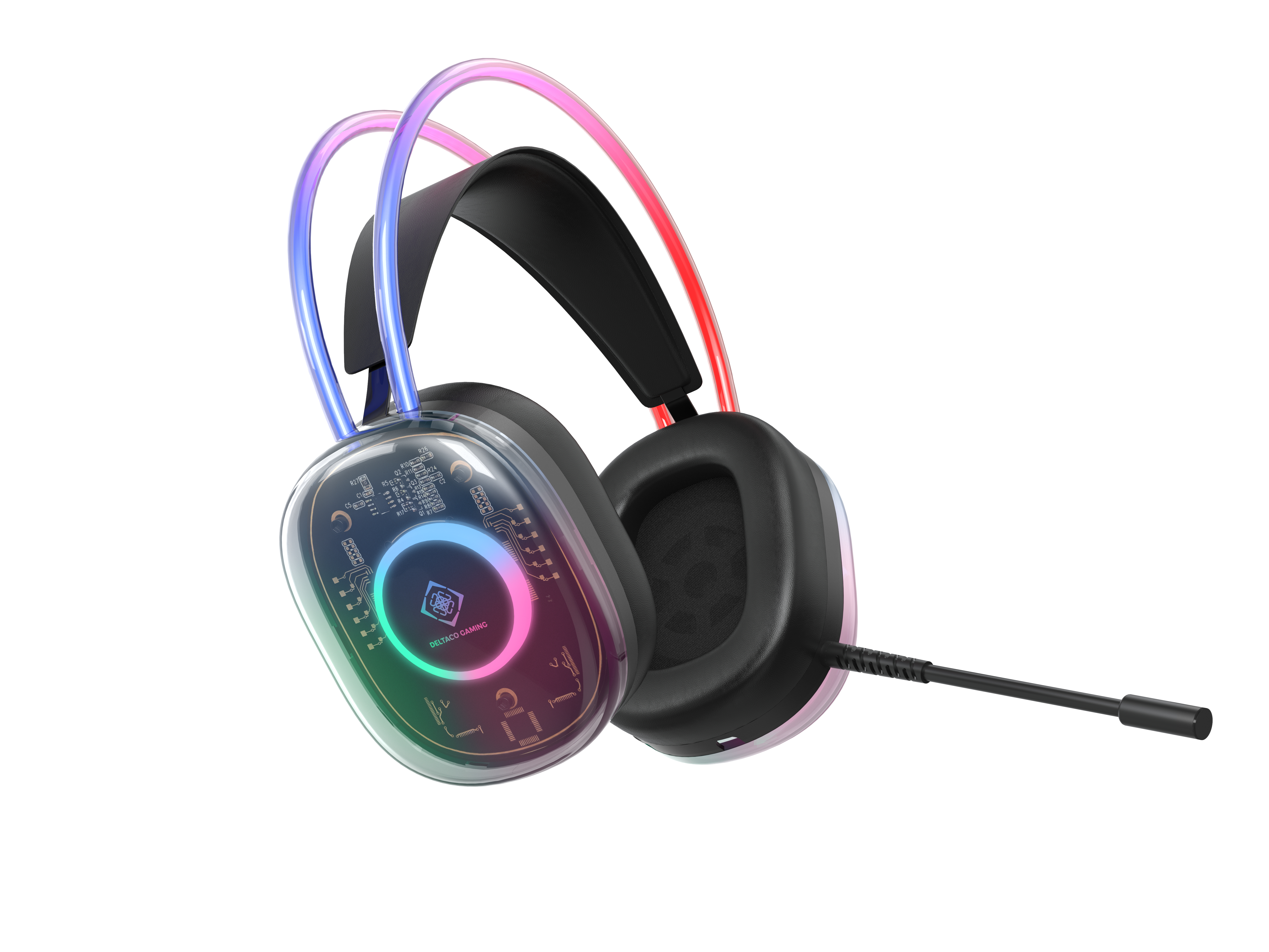 Headset Gaming RGB beleuchtet halbtransparent