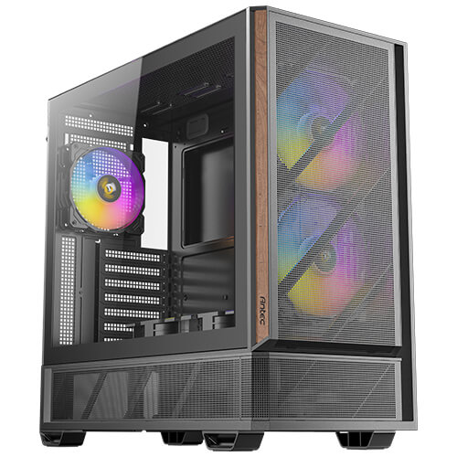 P30 ARGB | ATX Mid Tower | Holz-Front | 5× PWM-Lüfter | Schwarz