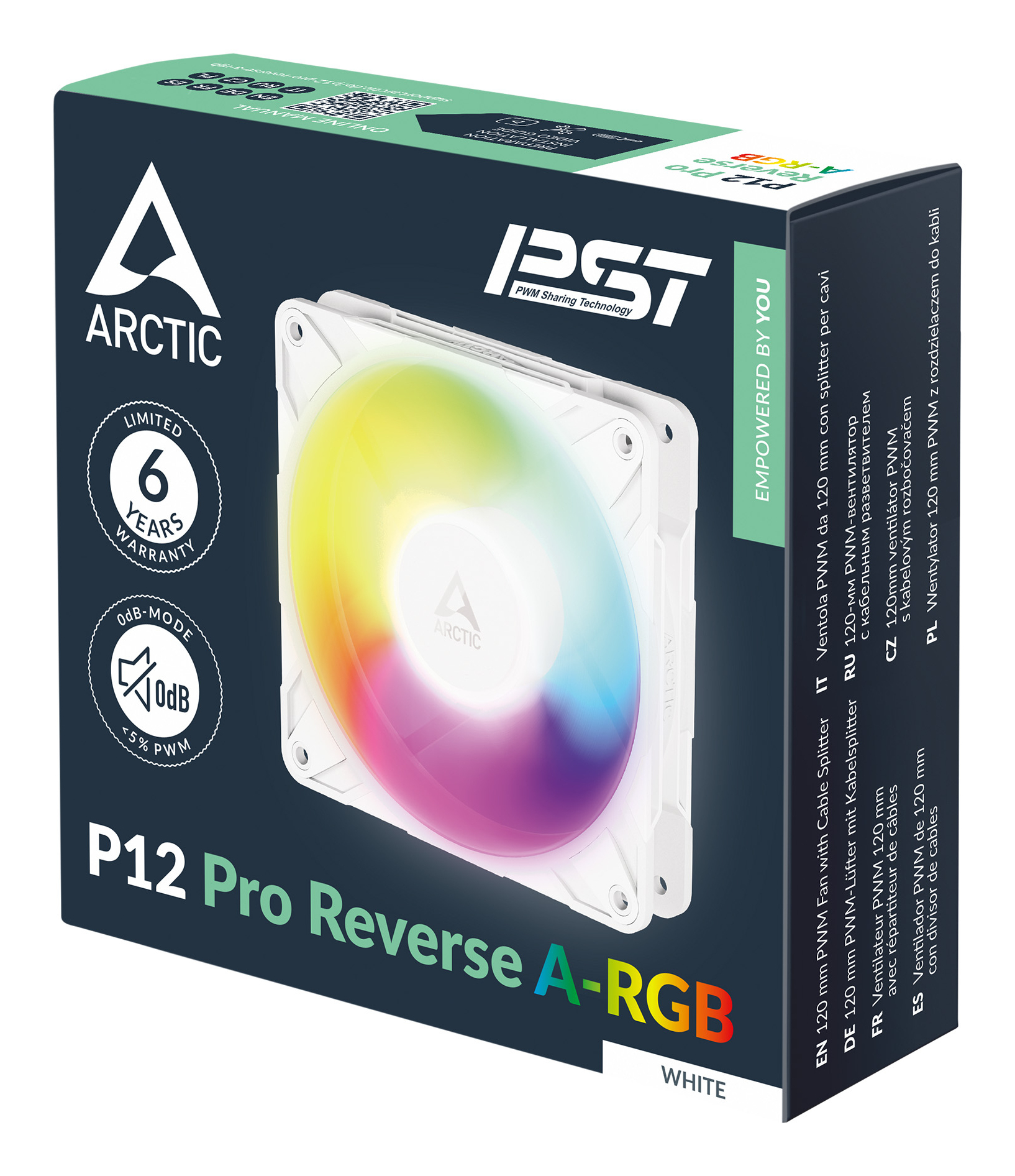 Lüfter 120*120*25 P12 Pro Reverse A-RGB (White)