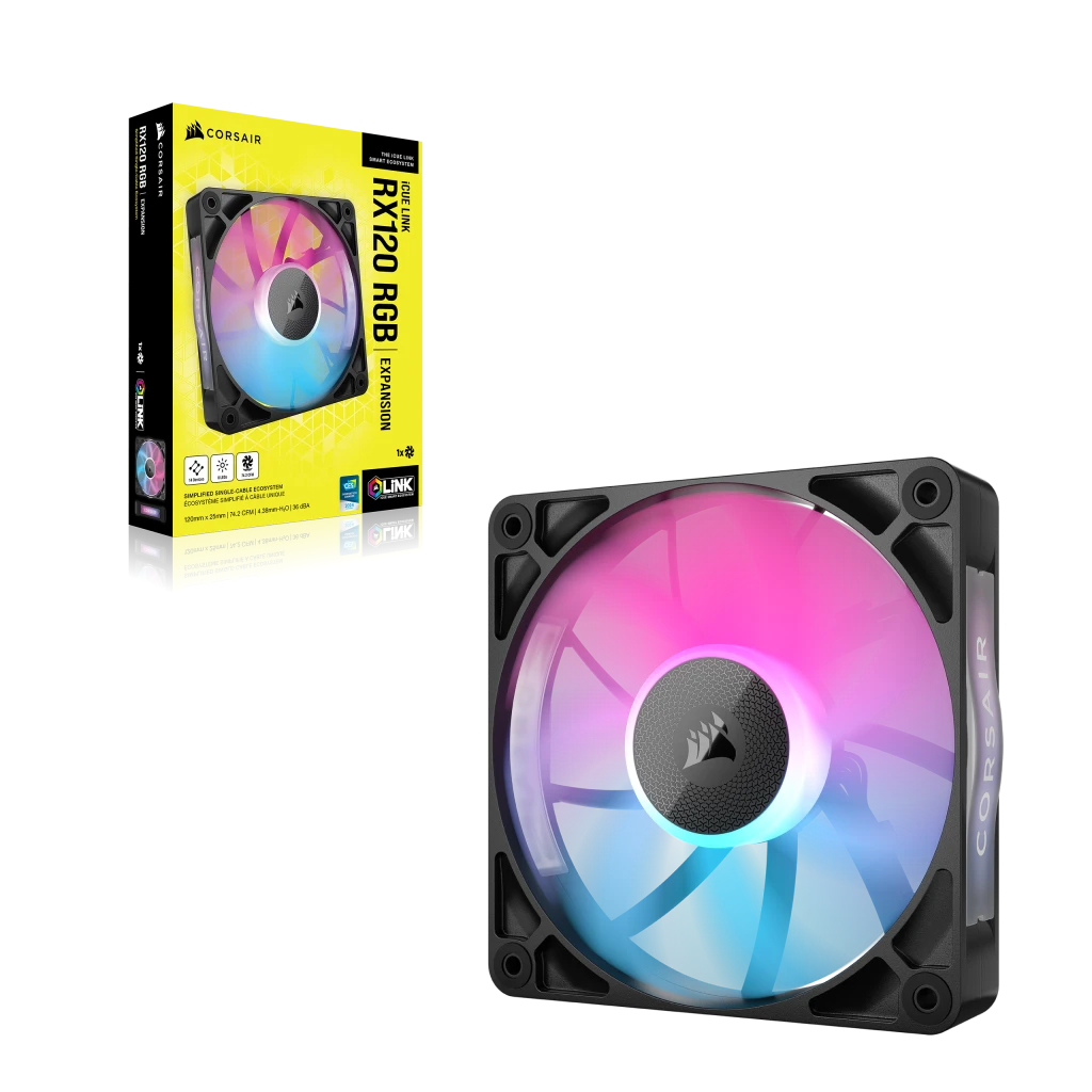 iCUE LINK RX120 RGB - schwarz - 120mm Gehäuselüfter Single-Pack