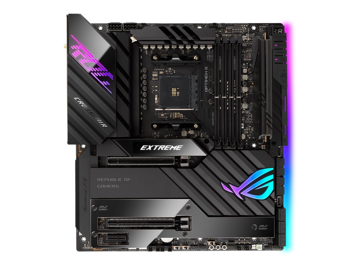 ROG CROSSHAIR VIII EXTREME - Motherboard - Erweitertes ATX - Socket AM4 - AMD X570 Chipsatz - USB-C Gen2, USB 3.2 Gen 1, USB 3.2 Gen 2, USB-C Gen 2x2 - 10 Gigabit LAN, 2.5 Gigabit LAN, Wi-Fi, Bluetooth - Onboard-Grafik (CPU erforderlich)