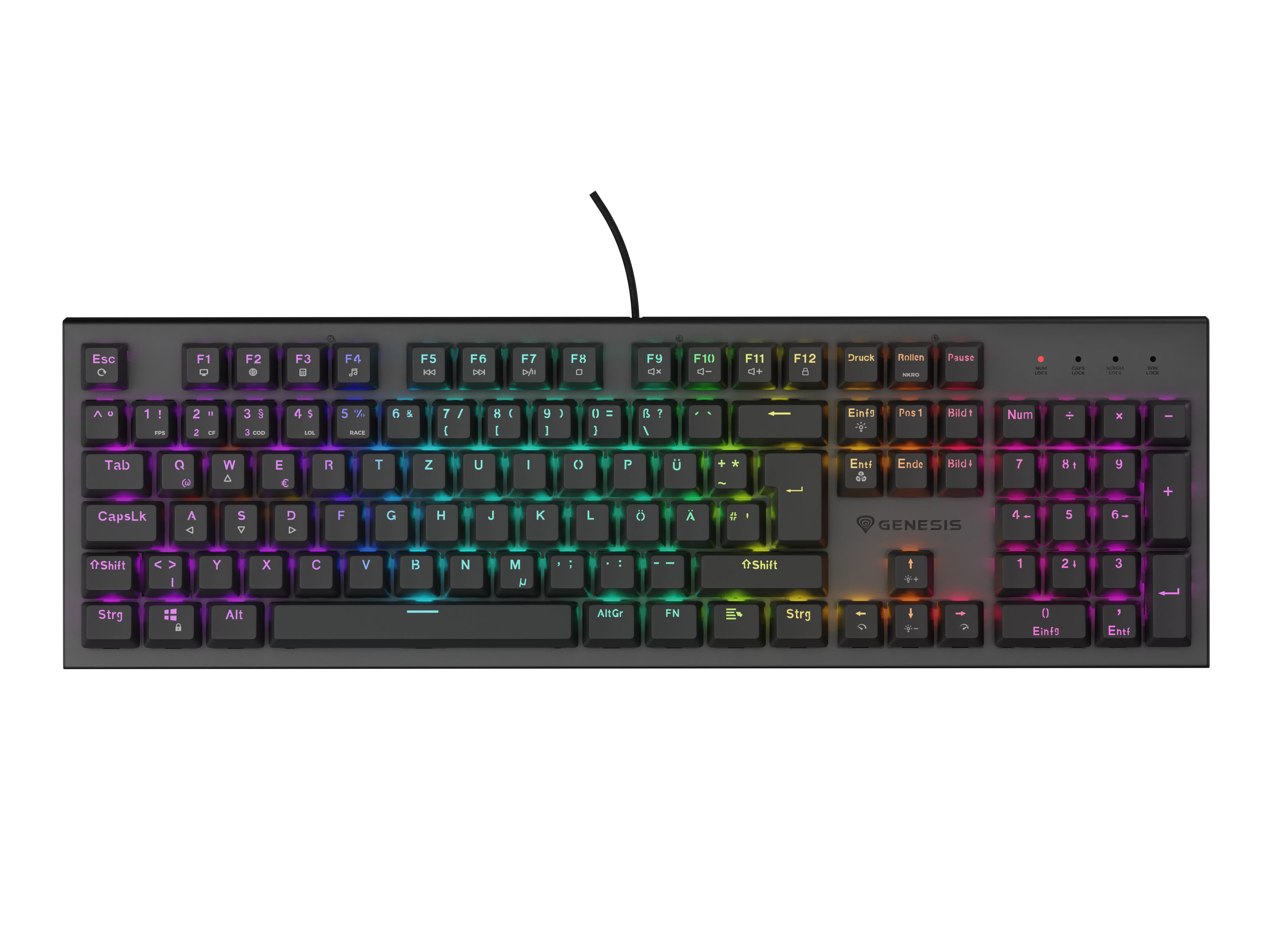 Gaming Tastatur THOR 303 brown kabelgeb. (DE)