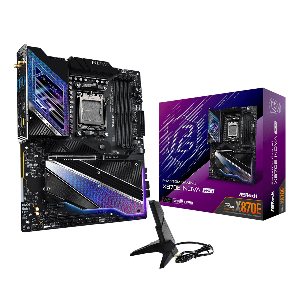 Phantom Gaming X870E Nova WiFi - AMD X870 - So. AM5 - ATX