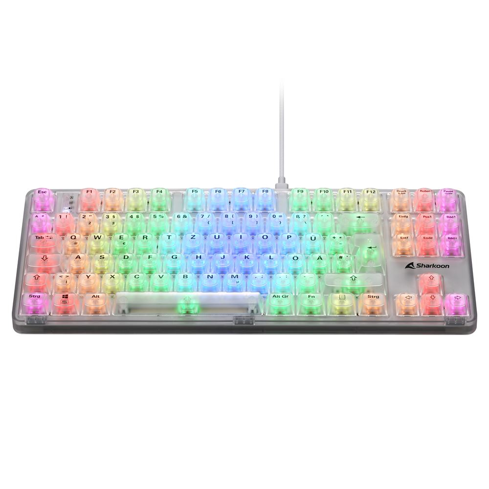Gaming Tastatur Crystal Shark weiß DE