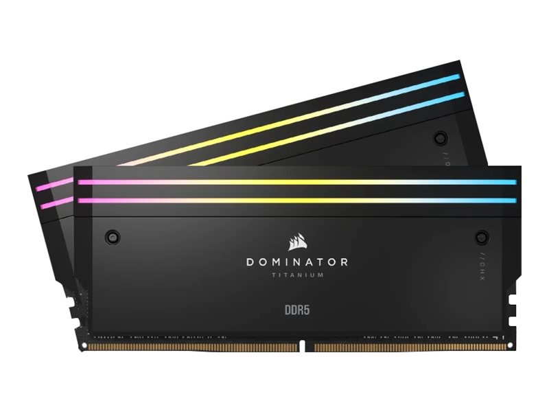 2x 32GB (64GB Kit) DDR5-6400 Corsair Dominator Titanium RGB schwarz CL32 (Intel XMP)