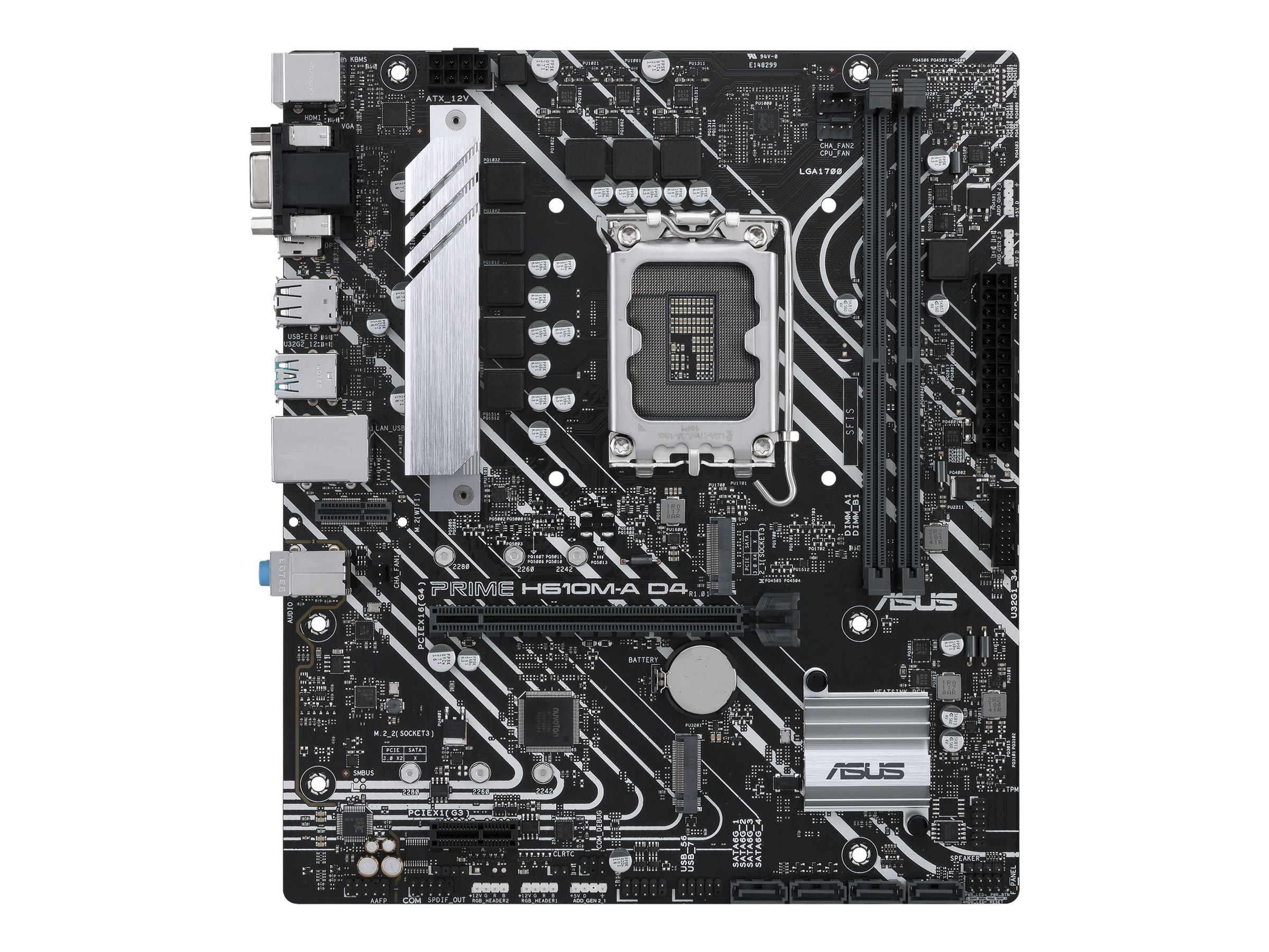 PRIME H610M-A D4-CSM - Motherboard - micro ATX - LGA1700-Sockel - H610 Chipsatz - USB 3.2 Gen 1, USB 3.2 Gen 2 - Gigabit LAN - Onboard-Grafik (CPU erforderlich)
