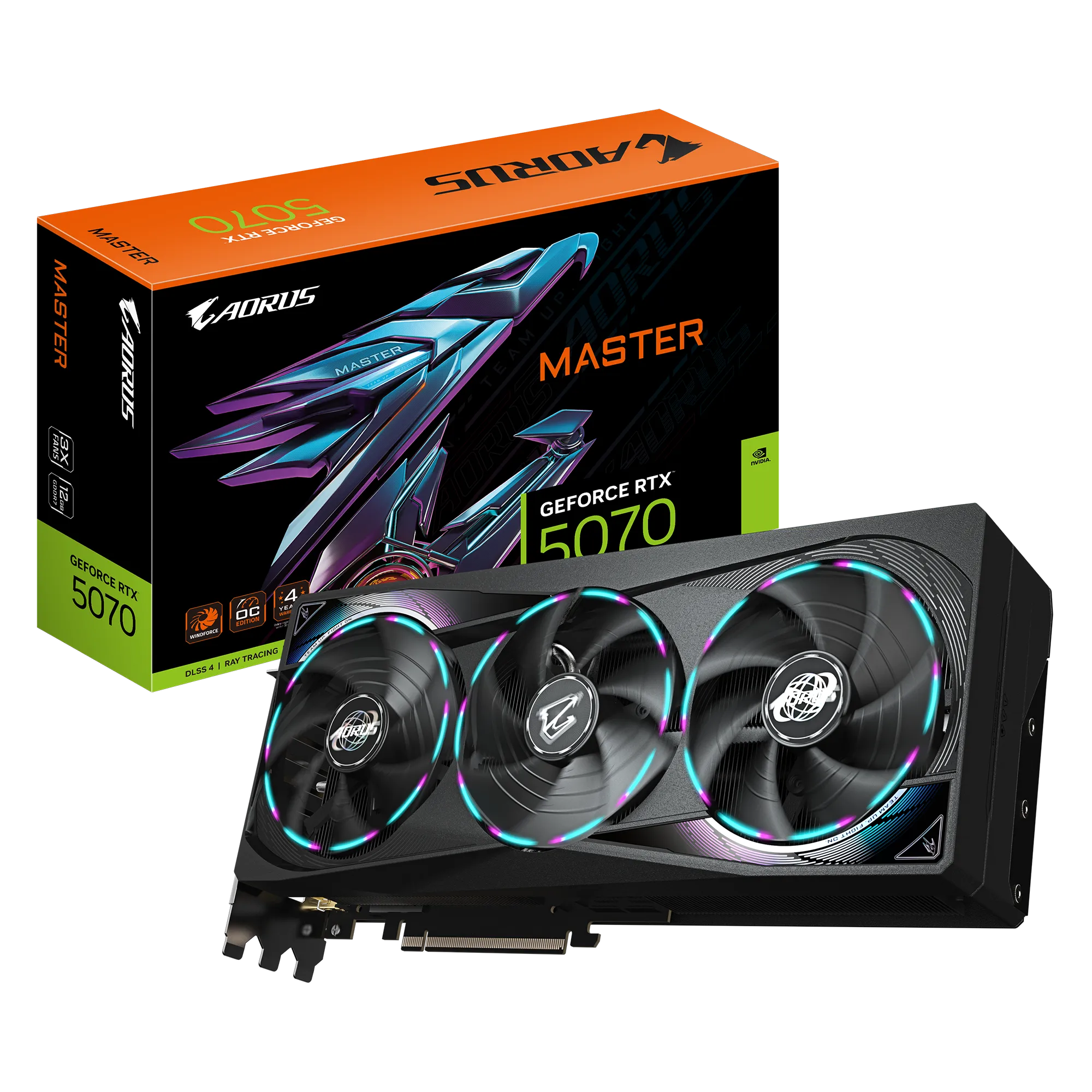 RTX5070 AORUS Master 12GB, GDDR7, HDMI, 3xDP