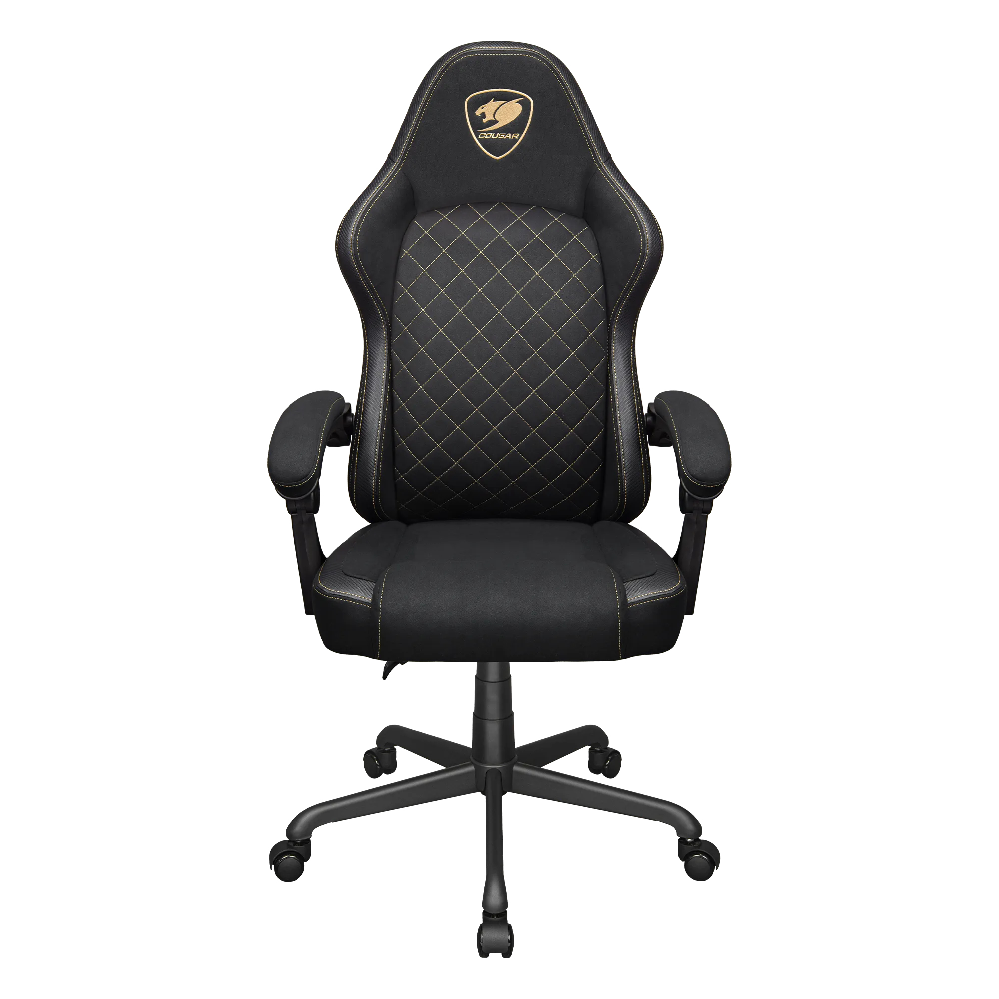 Fusion EX Gold F (CGR-FXF-GLB) – Gaming-Stuhl mit gepolsterten Armlehnen, 130° Neigung, bis 120 kg, Schwarz/Gold