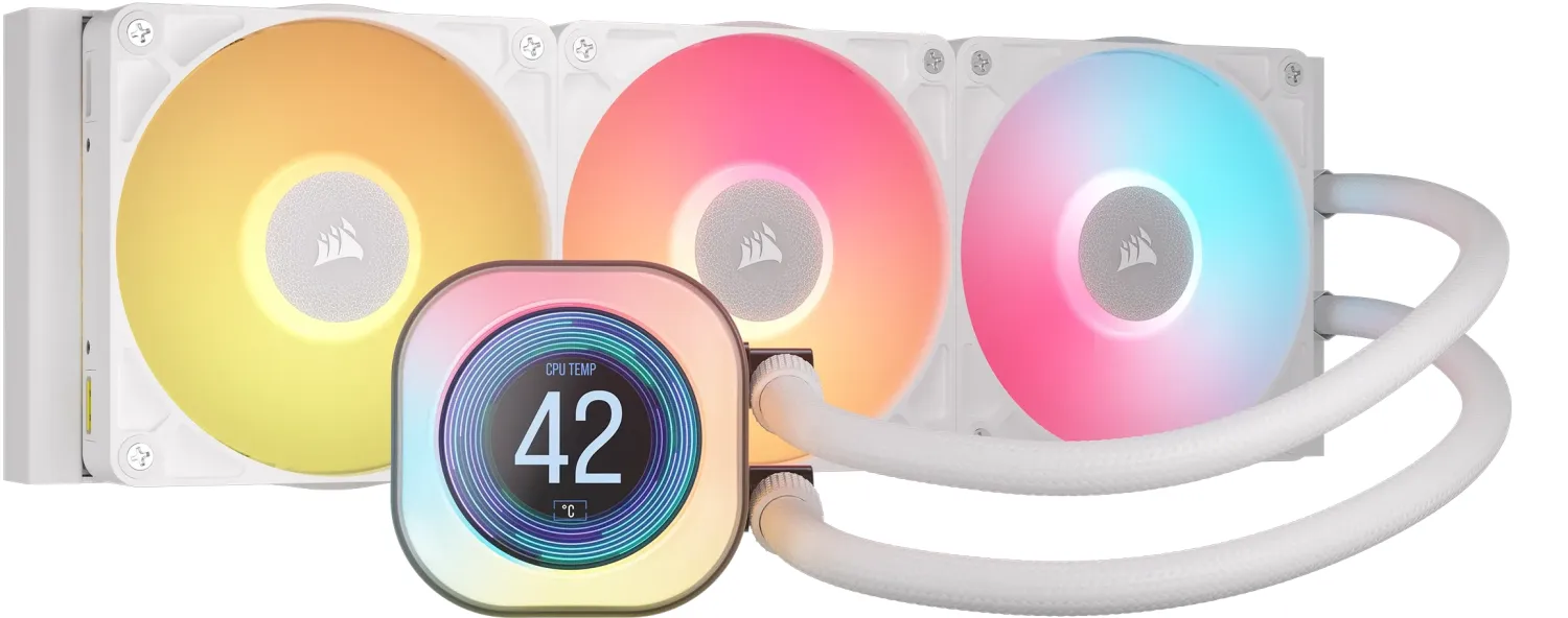iCUE LINK Titan 360 RX LCD weiß 360mm AIO-Wasserkühlung