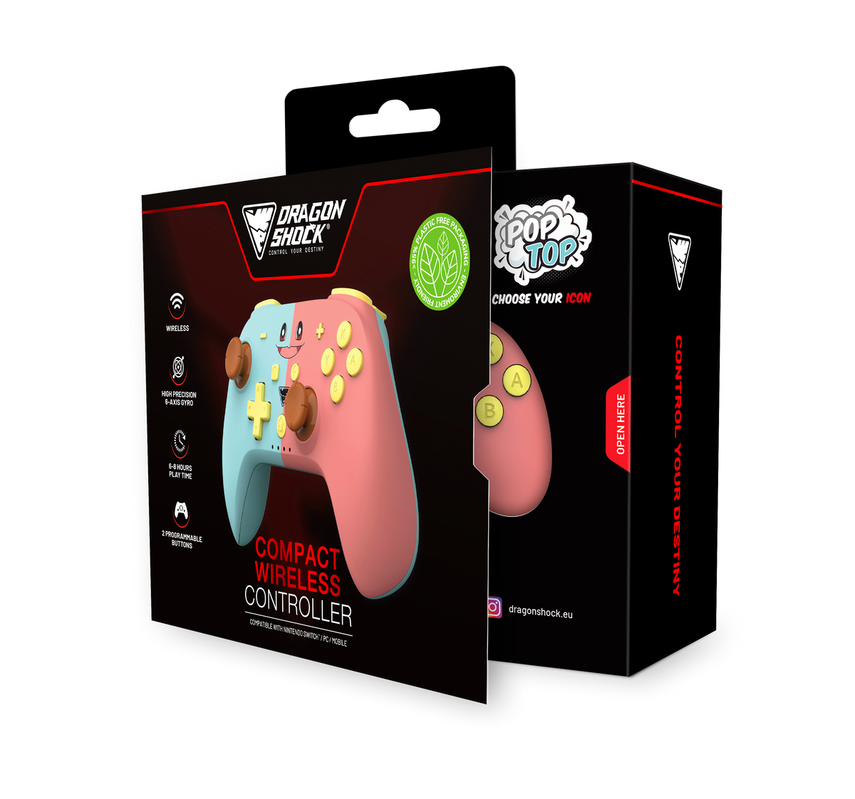 Controller Poptop Wireless Cubes pink blue switch