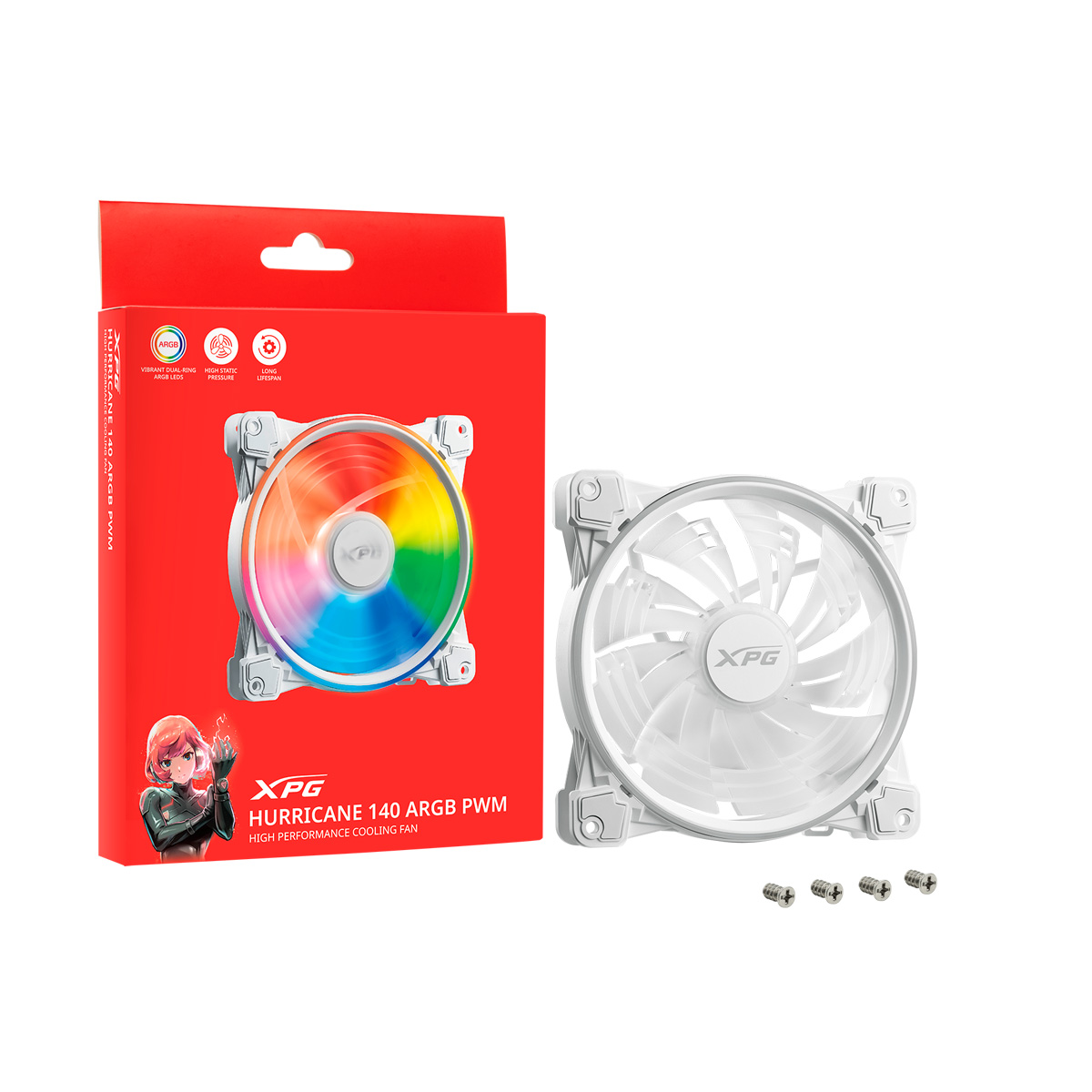 Lüfter XPG HURRICANE 120 (120mm ARGB PWM Fan) weiß retail