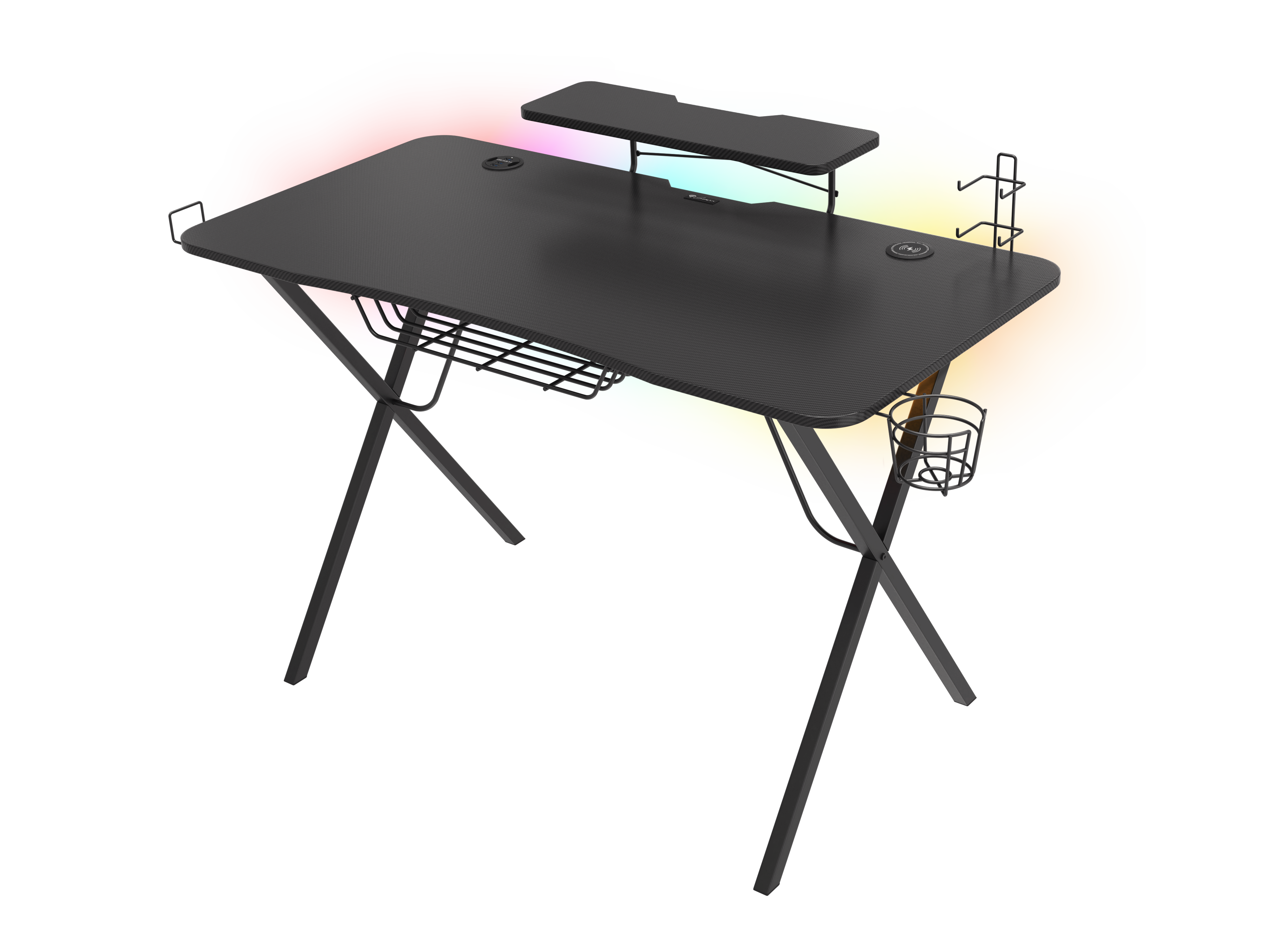 Gaming Tisch HOLM 300 RGB schwarz (120cm x 75cm)