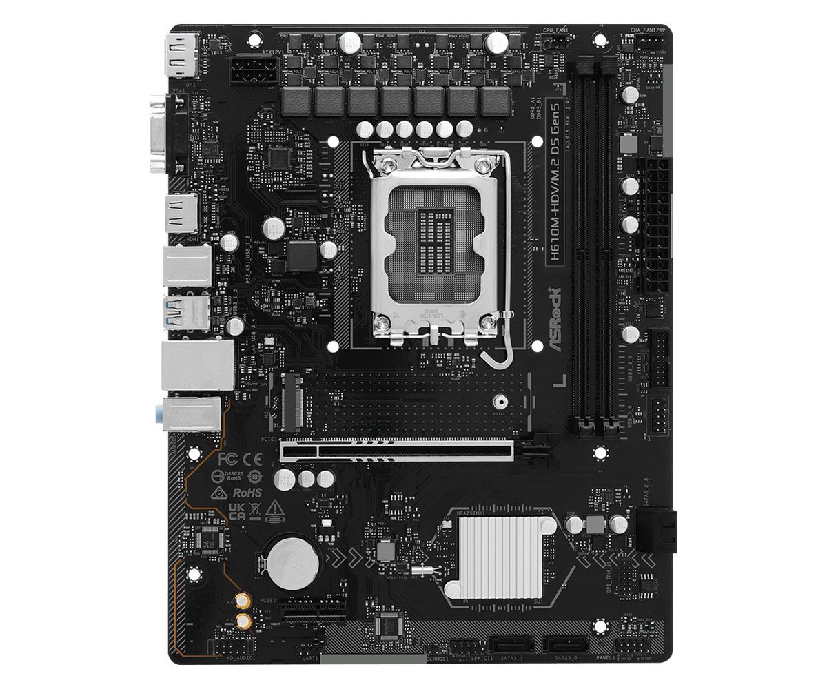 H610M-HDV/M.2 D5 GEN5    1700 mATX HDMI/DP/D-Sub DDR5