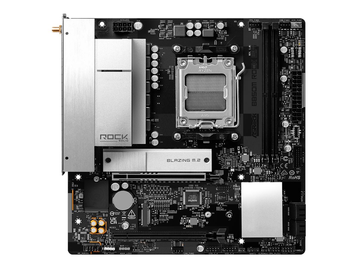 B850M Rock WiFi           AM5 mATX HDMI/DP      DDR5