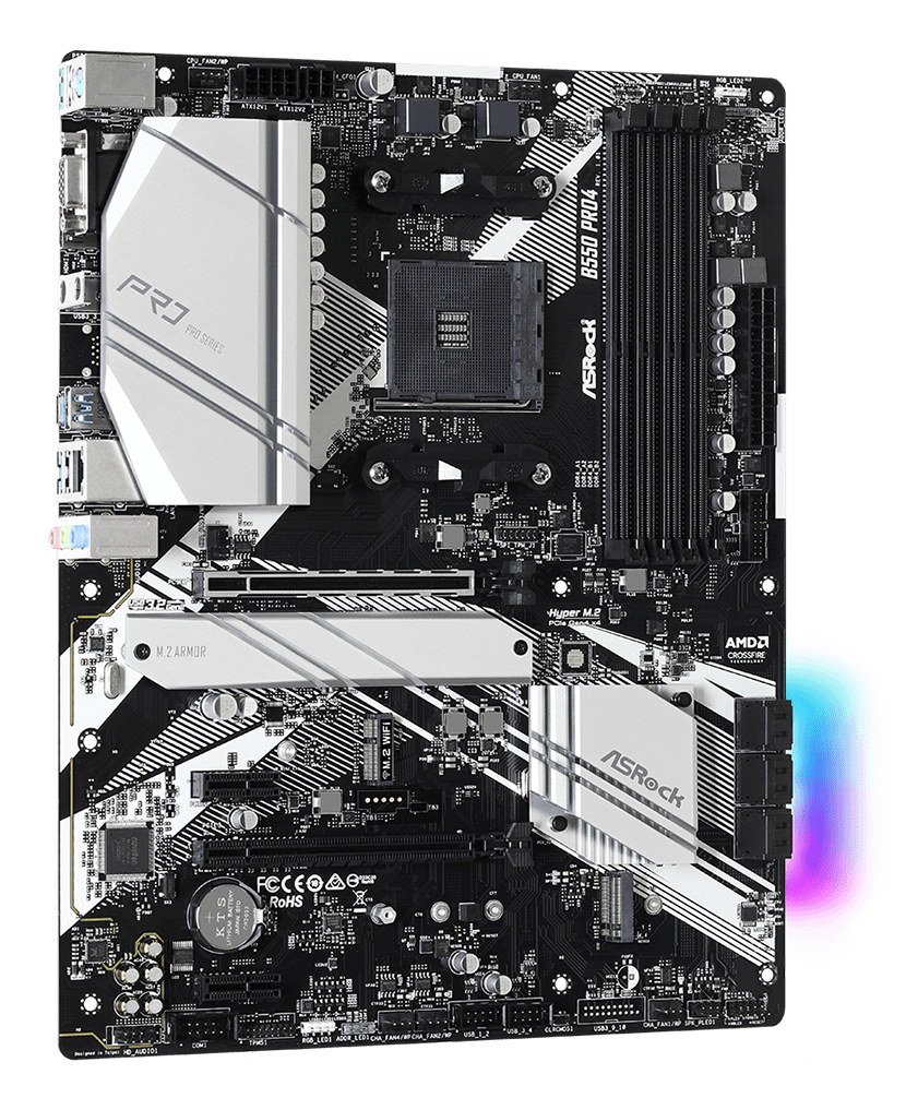 B550  Pro4                AM4 ATX  VGA/HDMI      DDR4 retail