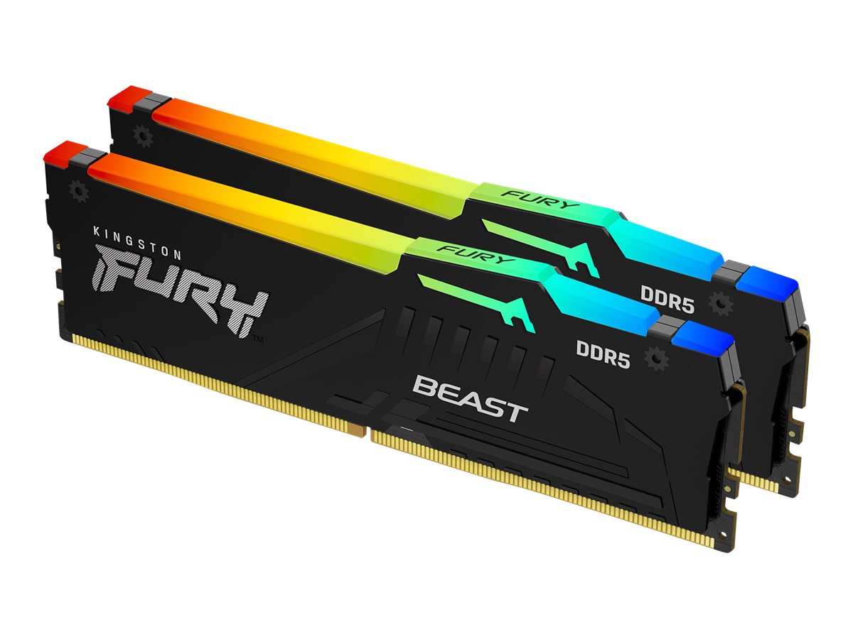 2x 8GB (16GB Kit) DDR5-5600 Kingston Fury Beast RGB schwarz CL36 (Intel XMP/AMD EXPO)