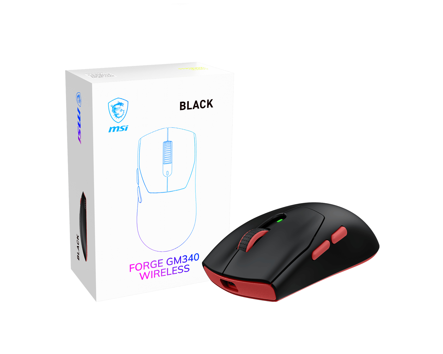Forge GM340 W Black   WIRELESS Gaming Maus