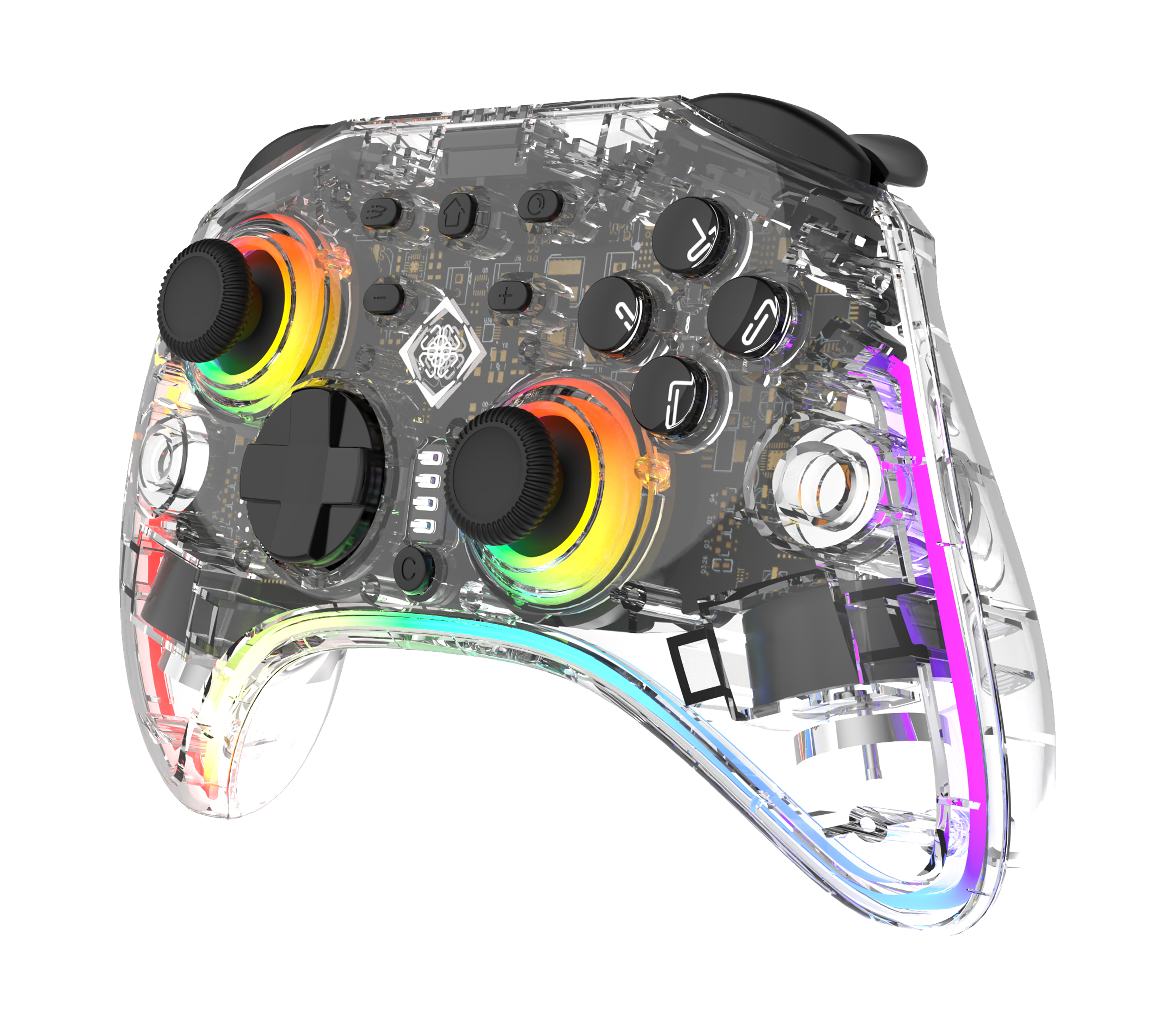Controller RGB transparent (Kabellos – PC / Switch / Android)