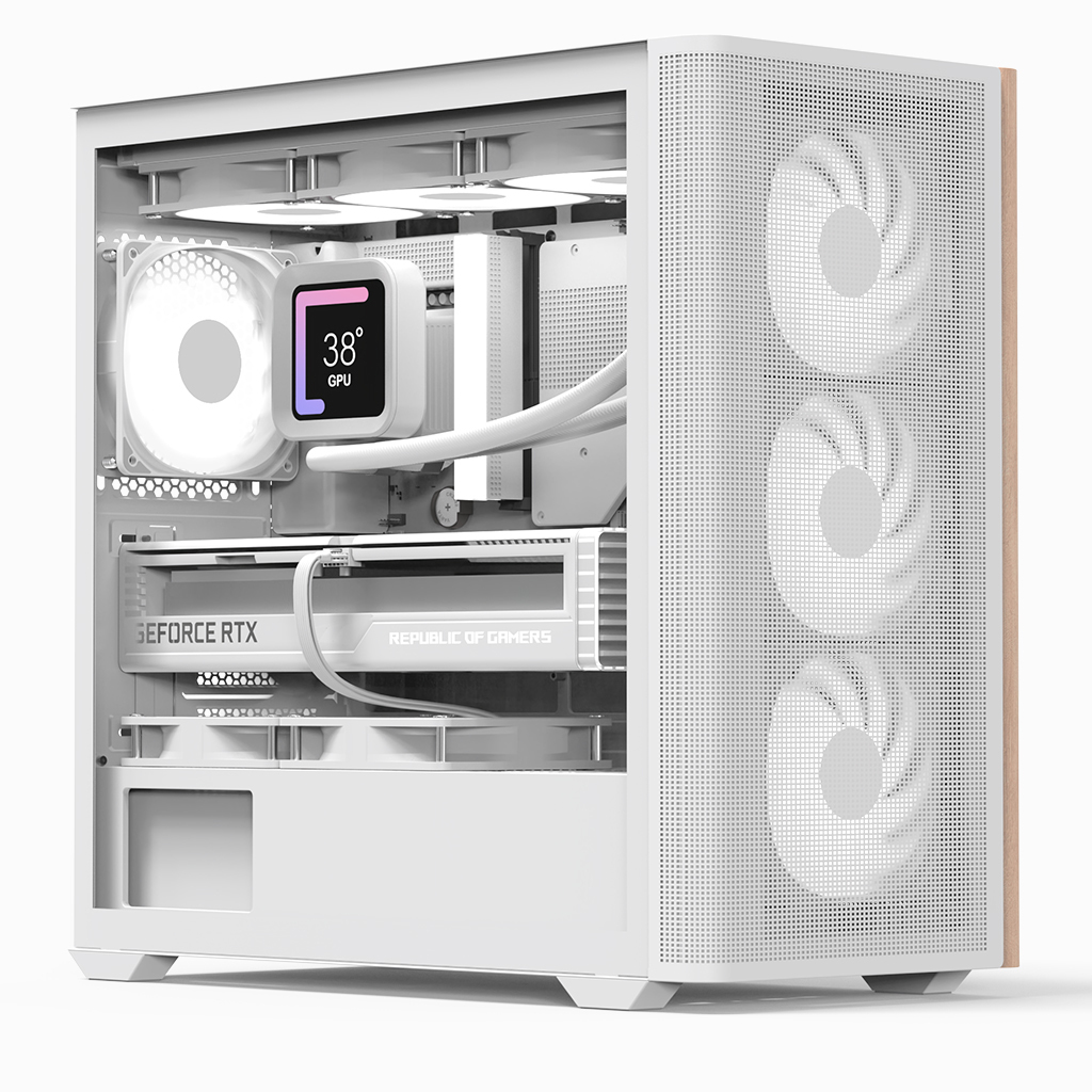 D301A V2 | Micro-ATX Mini Tower | Weiß | 4× ARGB | PWM/ARGB Hub | USB-C | Tempered Glass